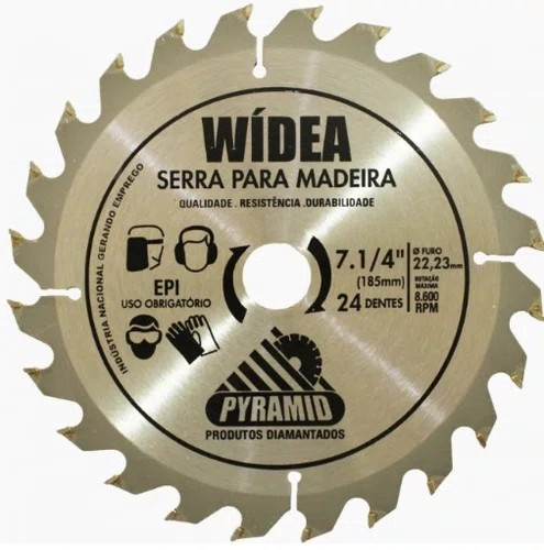 Disco de Serra para Madeira 7.1/4" com 24 dentes
